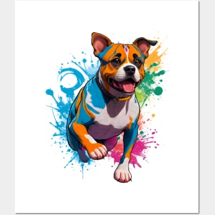 Happy Dog colourful Posters and Art